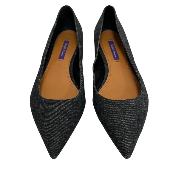 Ralph Lauren Collection Purple Label Pointed Toe Flats Fabric Women’s Size 38 - Picture 2 of 11